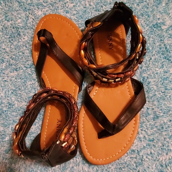 Jenny Shoes - Jenny Beaded Zip up Sandals